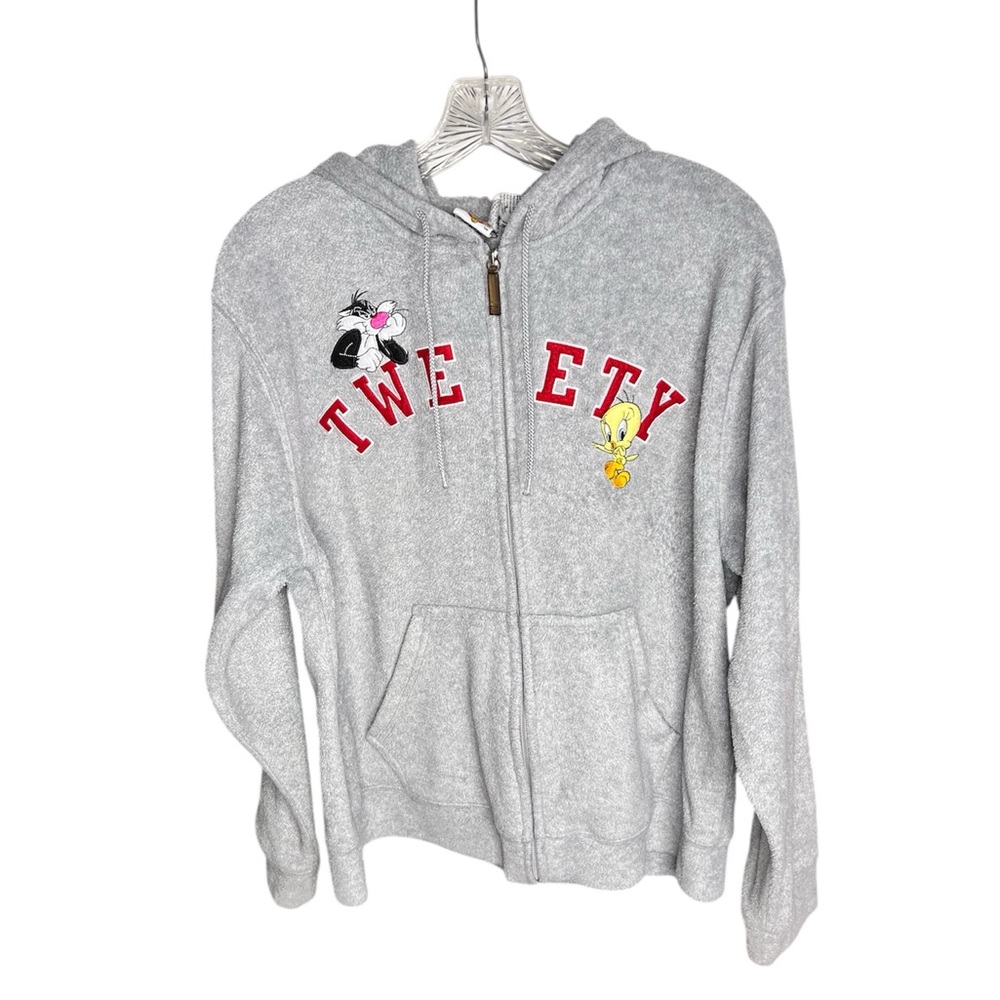 Vintage Looney Tunes Unisex Medium Warner Bros. Gray Sylvester Tweety Hoodie SZM
